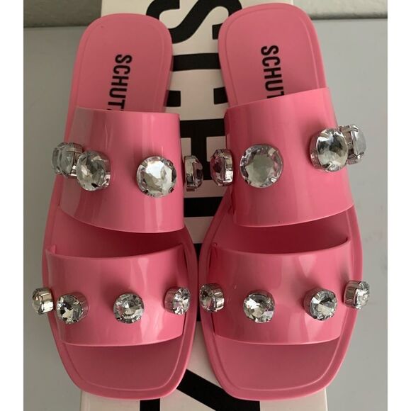 Schutz Lizzie Embellished Slide Sandals - Picture 7 of 12